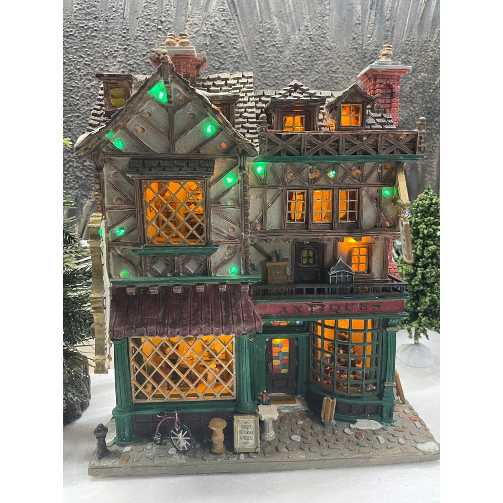 Lemax Essex Street Facade ASHTON ANTIQUES Lighted Fiber Optic Village 45087